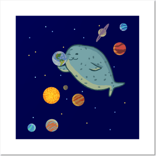 Space Seal Booping the Earth Posters and Art